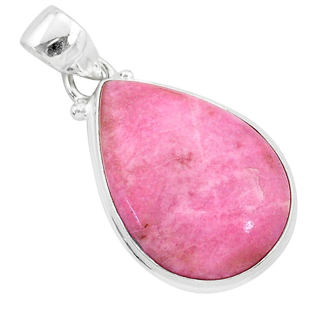 17.22cts natural pink petalite 925 sterling silver pendant jewelry r94797