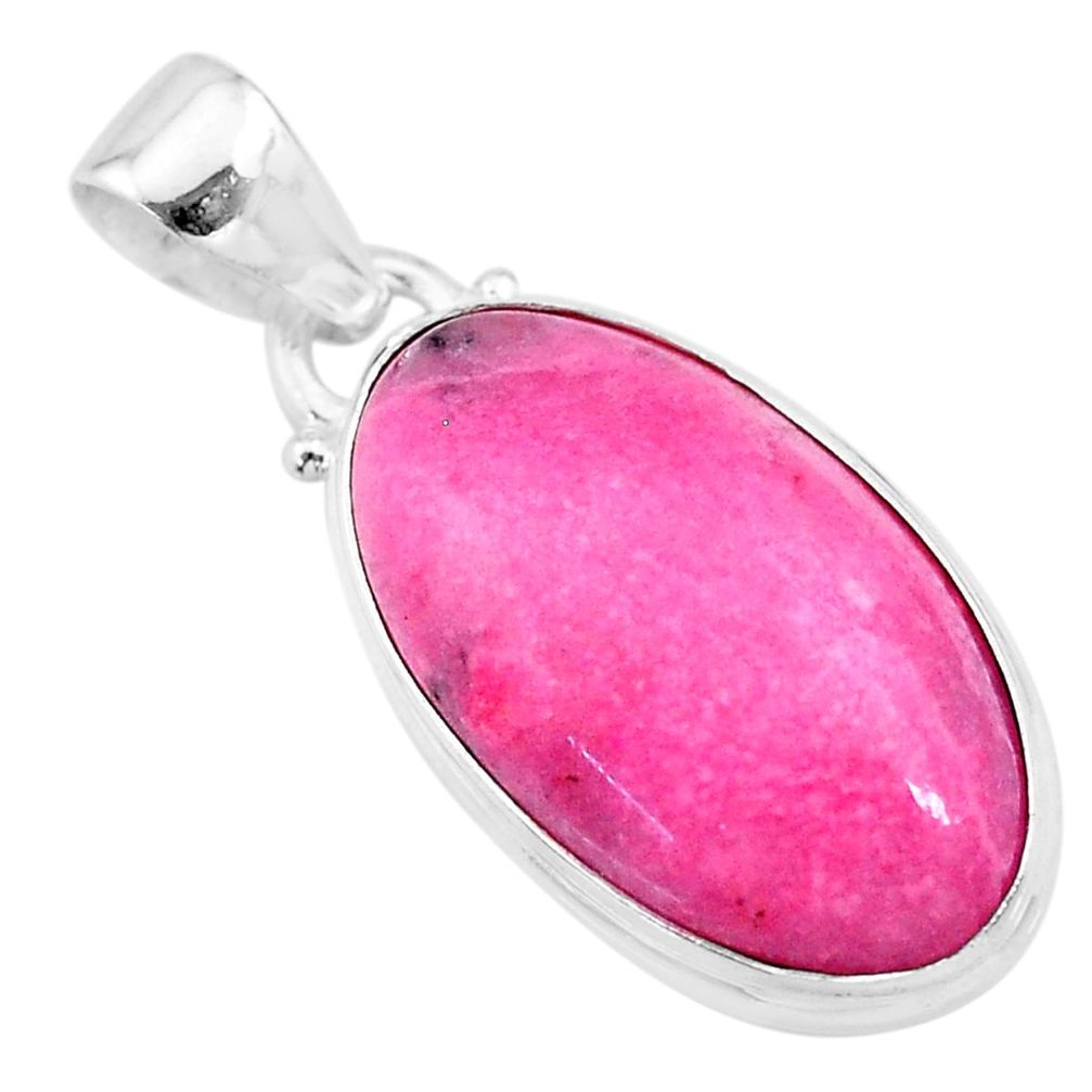 13.73cts natural pink petalite 925 sterling silver pendant jewelry t21531