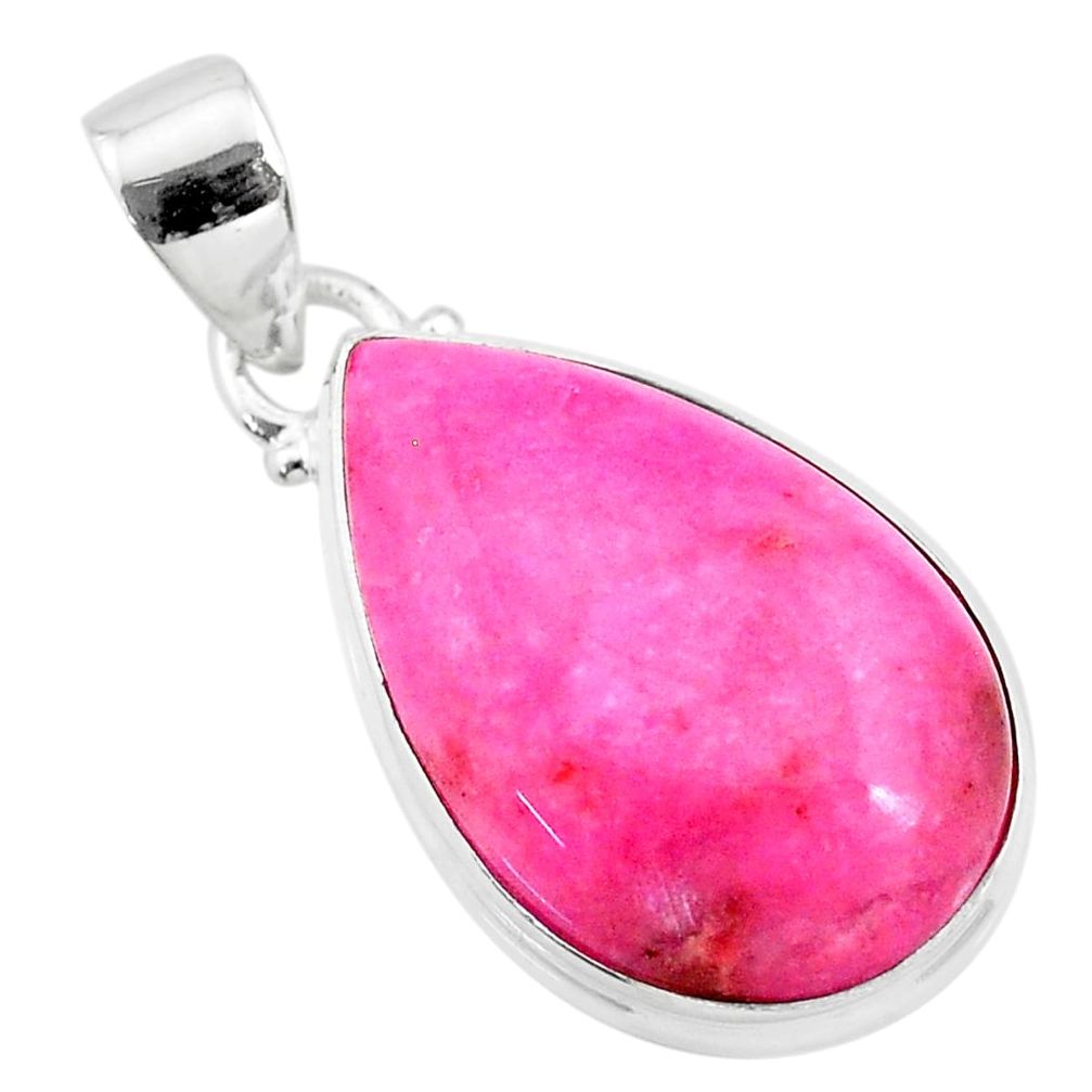 12.68cts natural pink petalite 925 sterling silver pendant jewelry t21534