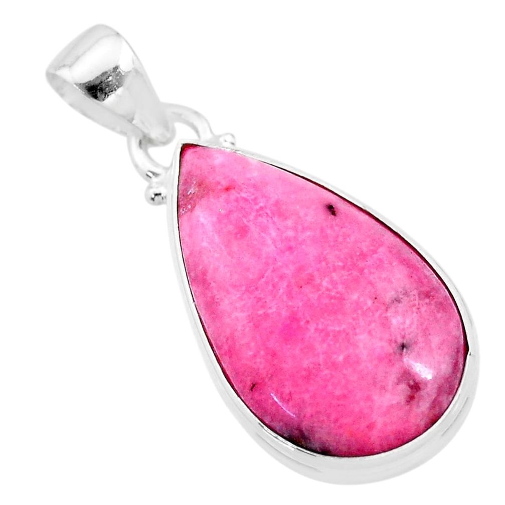 15.08cts natural pink petalite 925 sterling silver pendant jewelry t21540