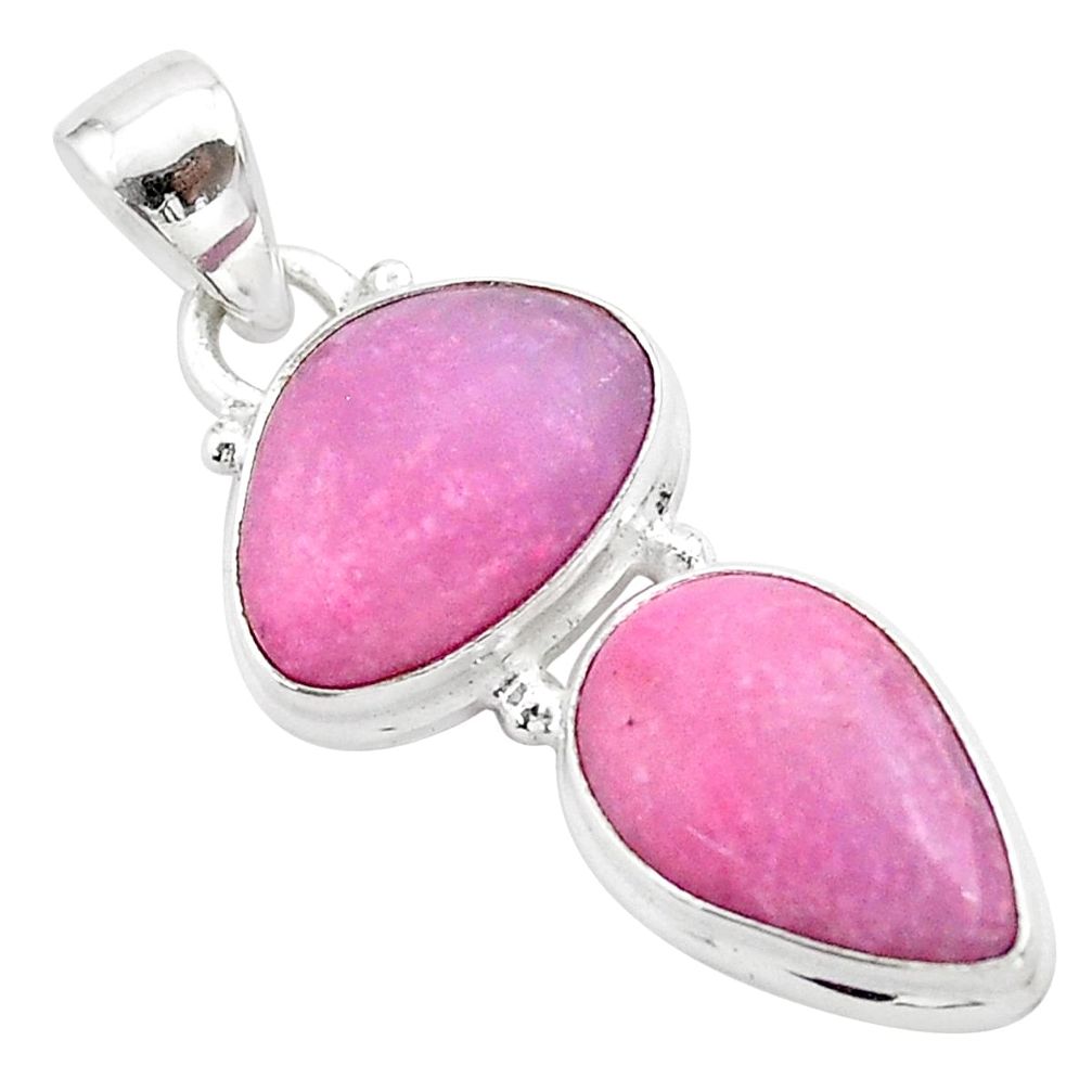 9.86cts natural pink petalite 925 sterling silver pendant jewelry t42021