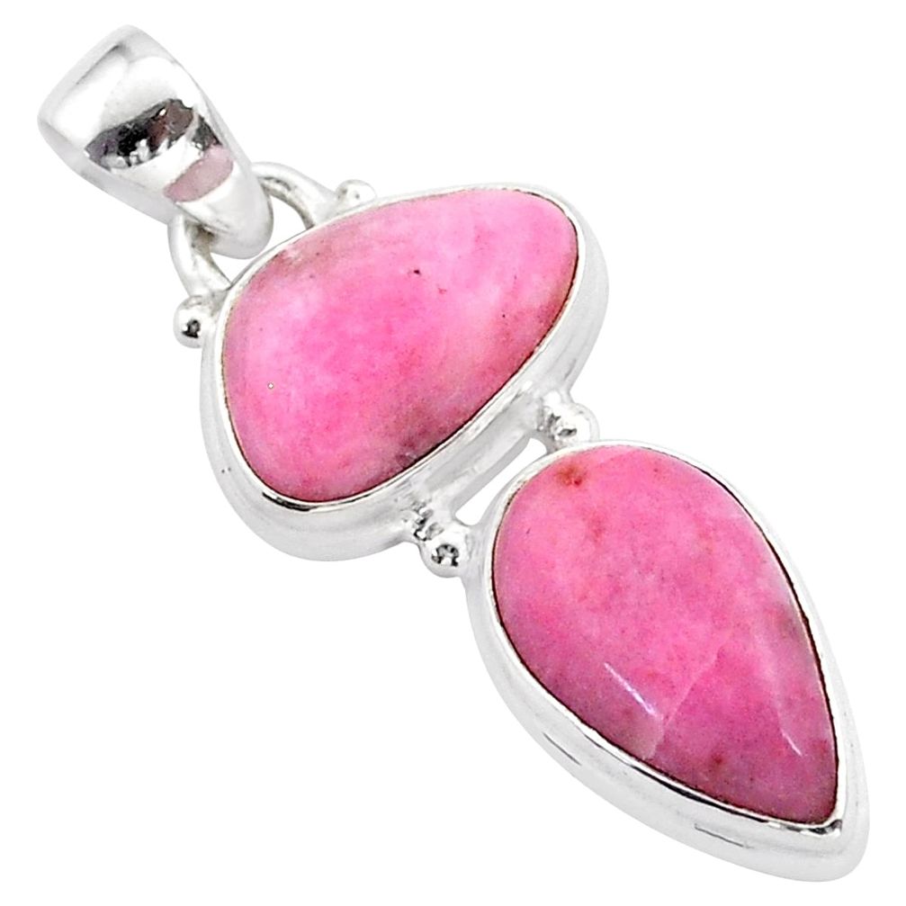 9.83cts natural pink petalite 925 sterling silver pendant jewelry t42077