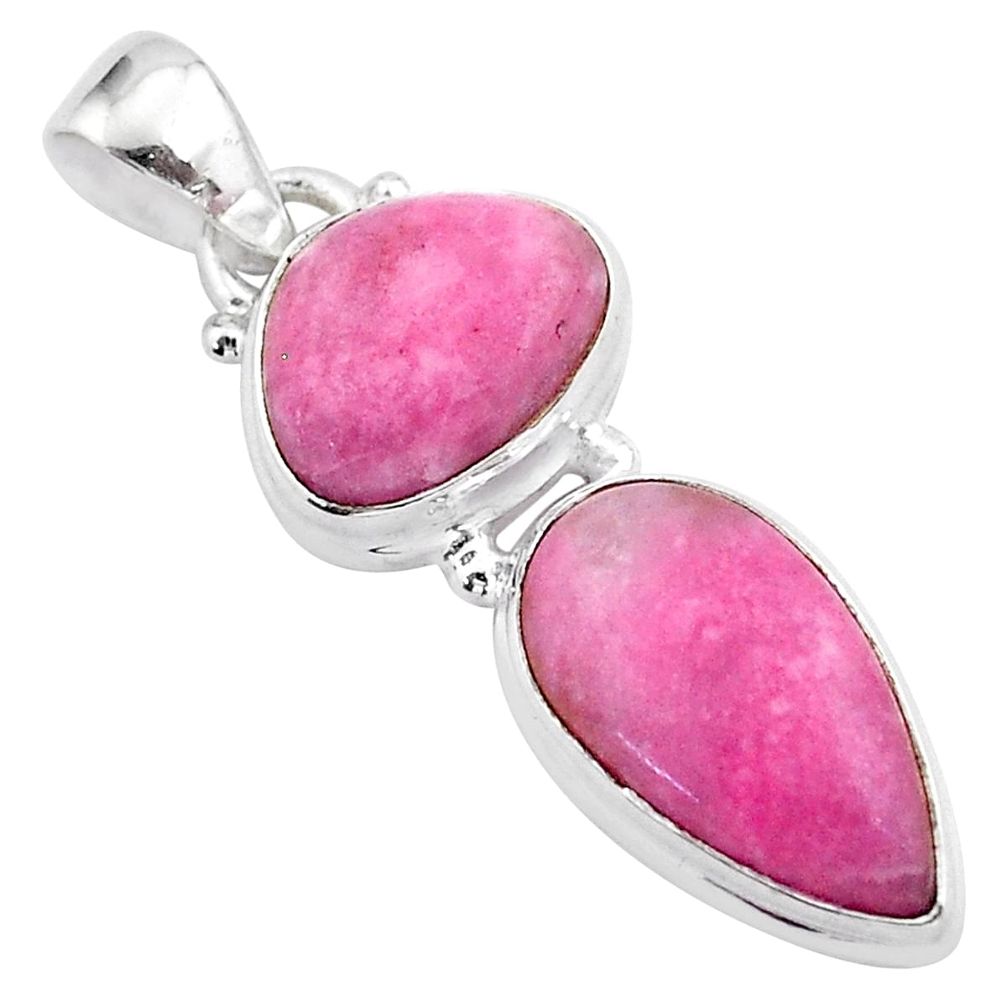 10.32cts natural pink petalite fancy 925 sterling silver pendant jewelry t42075
