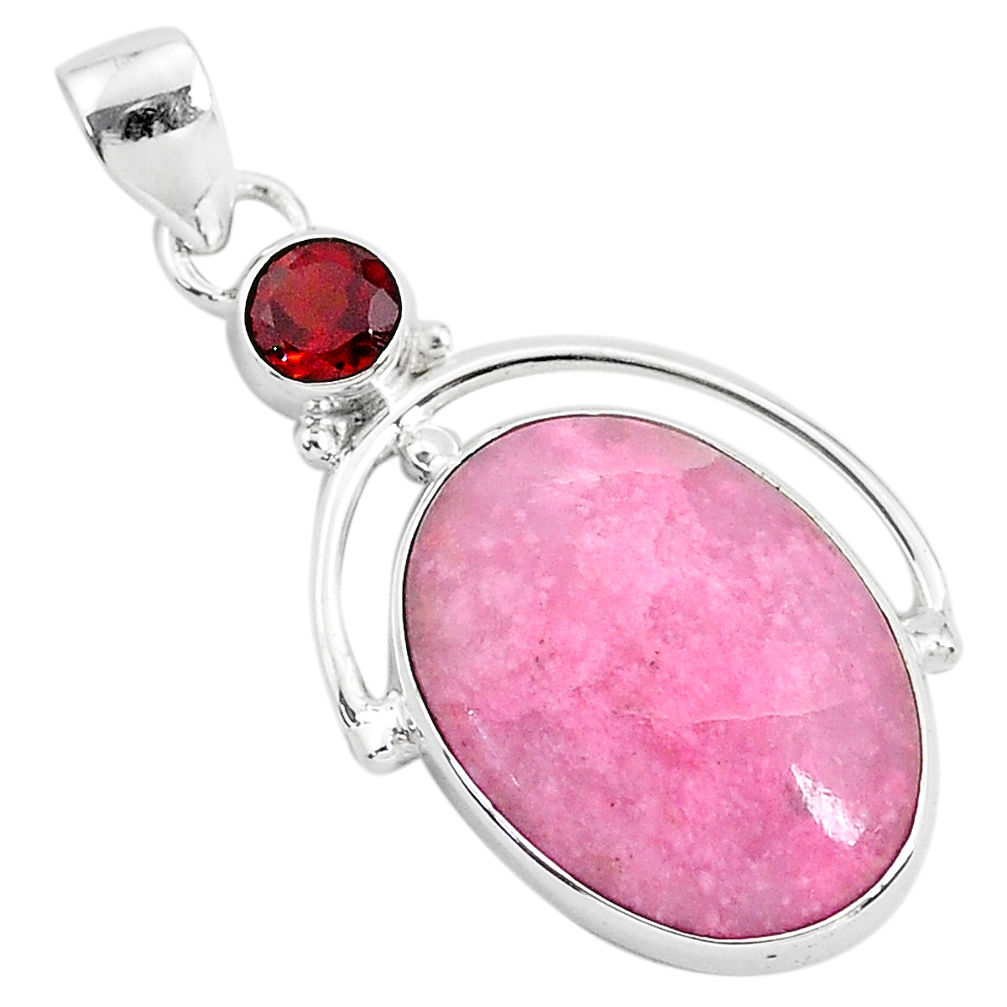 13.15cts natural pink petalite garnet 925 sterling silver pendant jewelry r94308