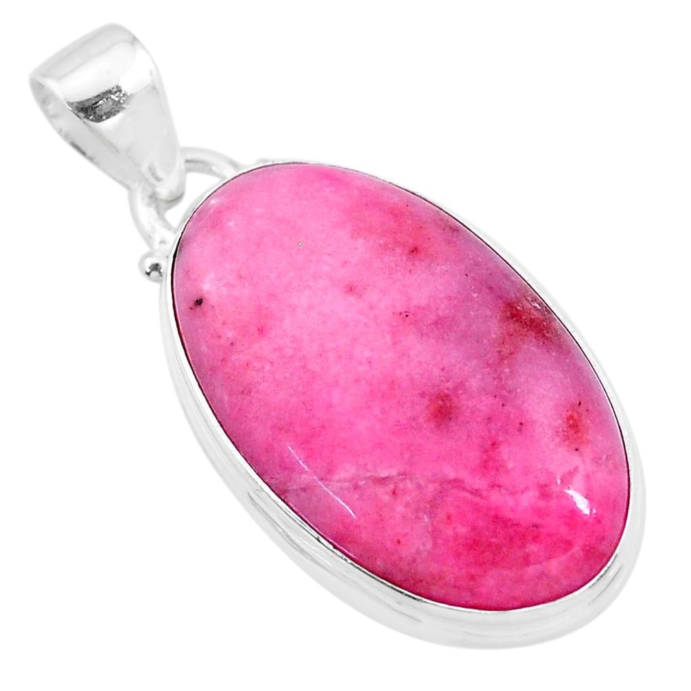 15.08cts natural pink petalite oval 925 sterling silver pendant jewelry t21546