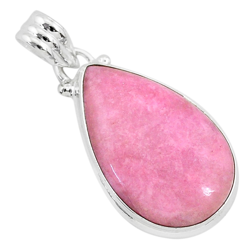 15.08cts natural pink petalite pear 925 sterling silver pendant jewelry r94766