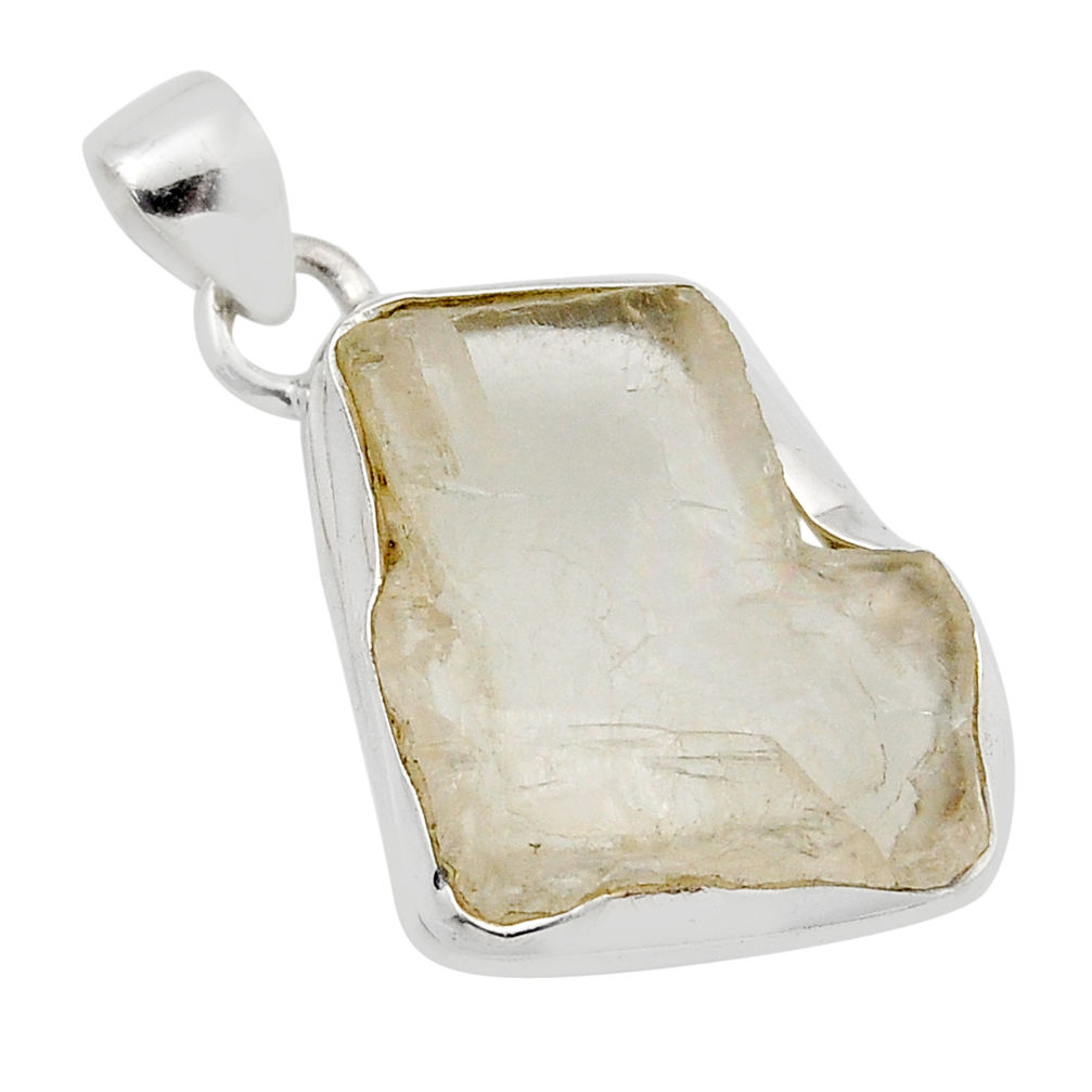 12.70cts natural pink petalite rough 925 sterling silver pendant jewelry y90553