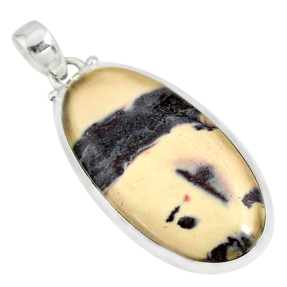 22.30cts natural pink porcelain jasper (sci fi) 925 silver pendant r81157