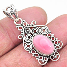 4.26cts natural pink queen conch shell 925 sterling silver pendant jewelry t4354