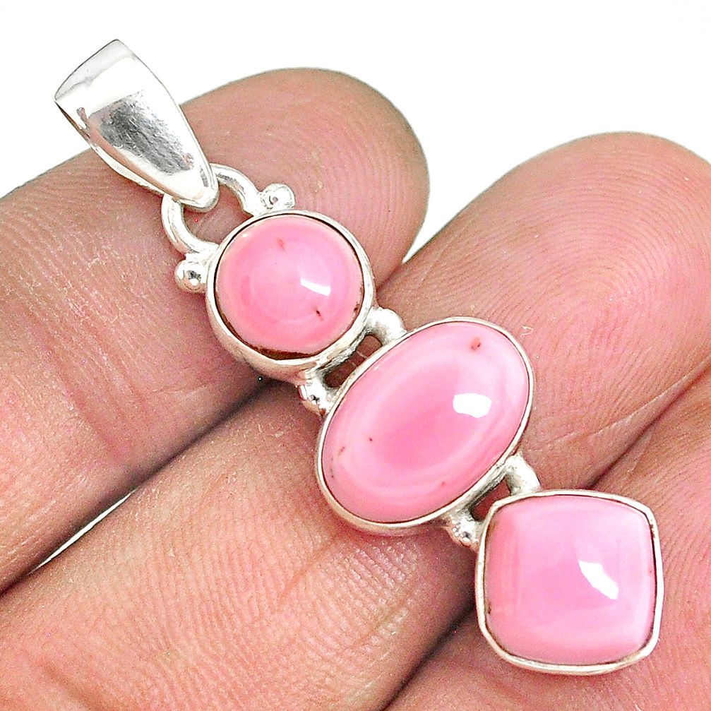 10.69cts natural pink queen conch shell 925 sterling silver pendant r90330