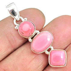 10.25cts natural pink queen conch shell 925 sterling silver pendant r90338