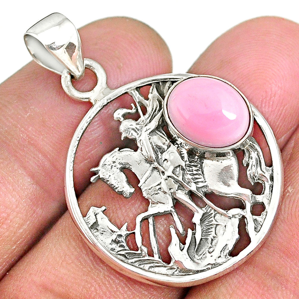 4.50cts natural pink queen conch shell 925 sterling silver pendant r90388