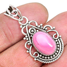 3.91cts natural pink queen conch shell 925 sterling silver pendant r94002