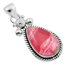10.22cts natural pink rhodochrosite inca rose (argentina) silver pendant y95146
