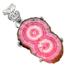 16.66cts natural pink rhodochrosite stalactite 925 silver pendant r43221
