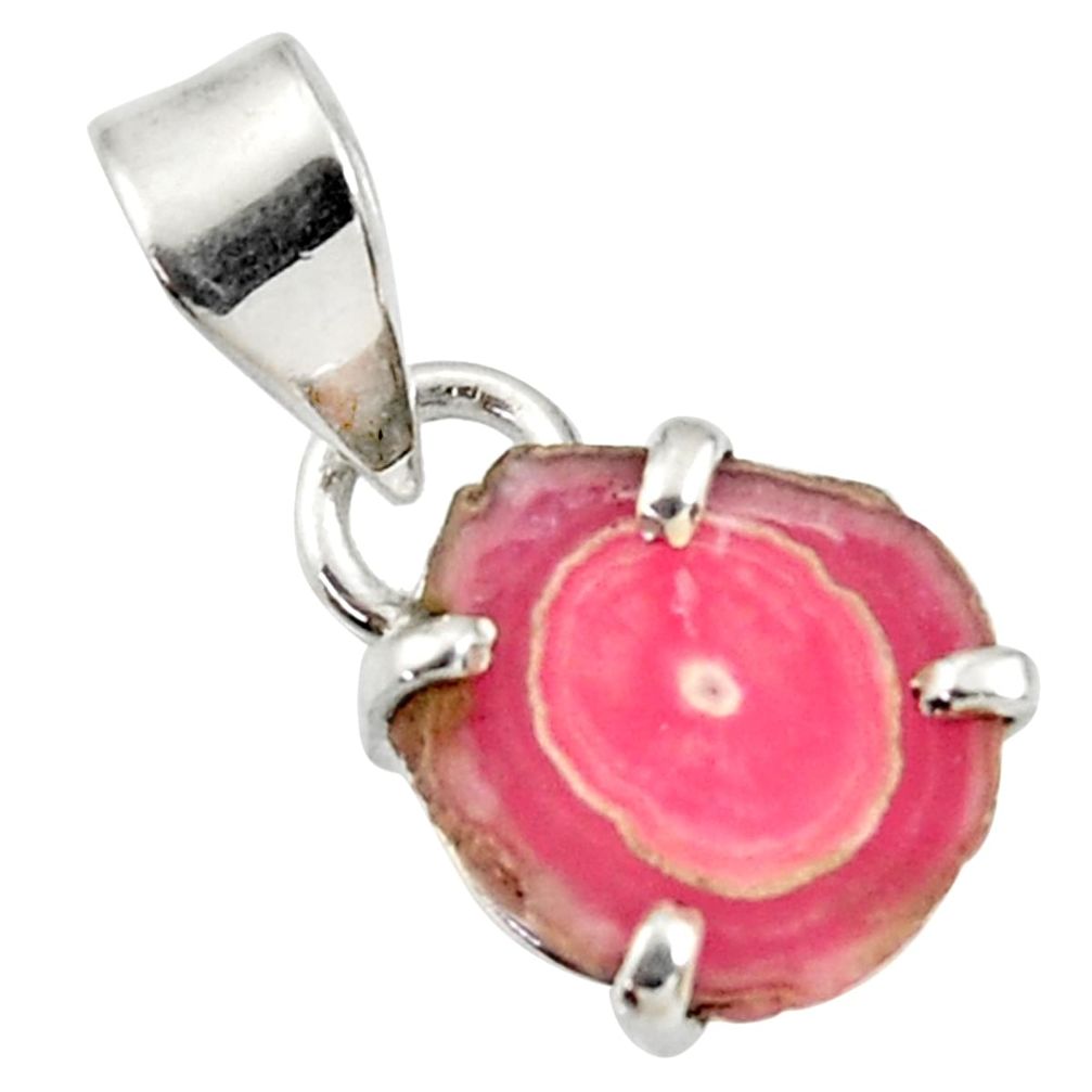 pink rhodochrosite stalactite 925 sterling silver pendant d44226