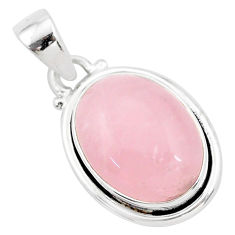 8.87cts natural pink rose quartz 925 sterling silver handmade pendant r96221
