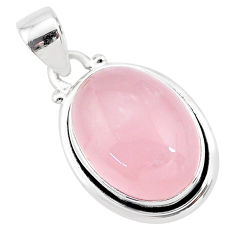 10.32cts natural pink rose quartz 925 sterling silver handmade pendant r96225