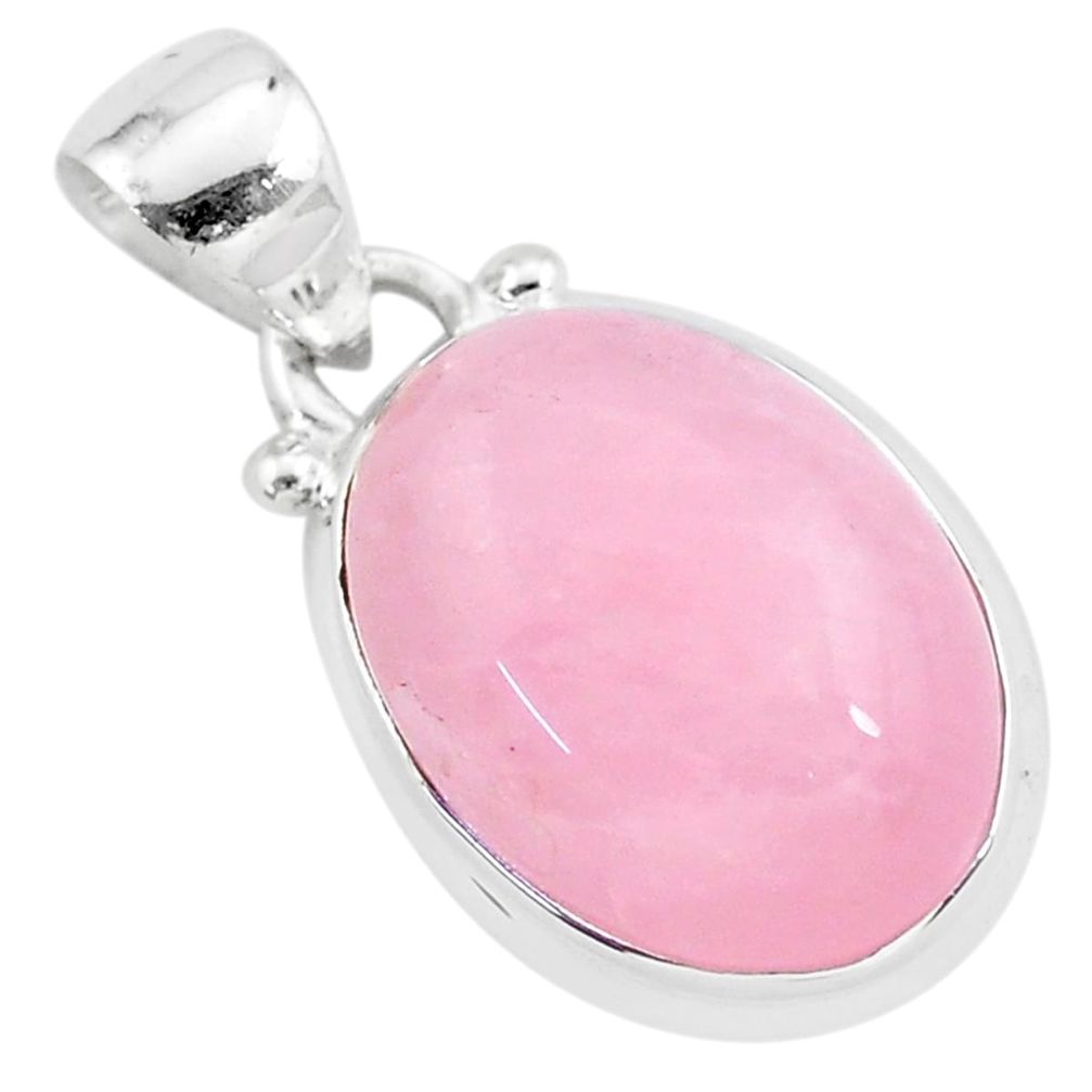 10.27cts natural pink rose quartz 925 sterling silver handmade pendant r96490