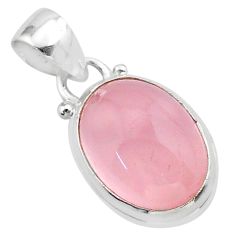 9.96cts natural pink rose quartz 925 sterling silver pendant jewelry t39275