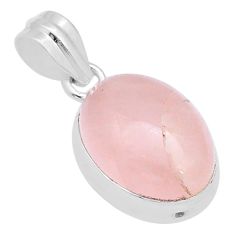 12.07cts natural pink rose quartz 925 sterling silver pendant jewelry u76581