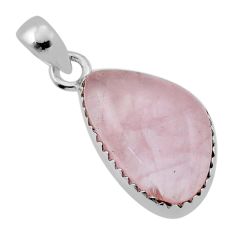 8.03cts natural pink rose quartz fancy sterling silver pendant jewelry n38200
