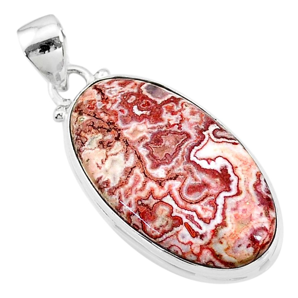 17.22cts natural pink rosetta stone jasper 925 sterling silver pendant t18488