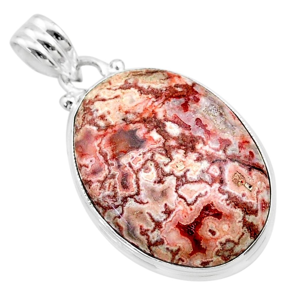 16.20cts natural pink rosetta stone jasper 925 sterling silver pendant t22762