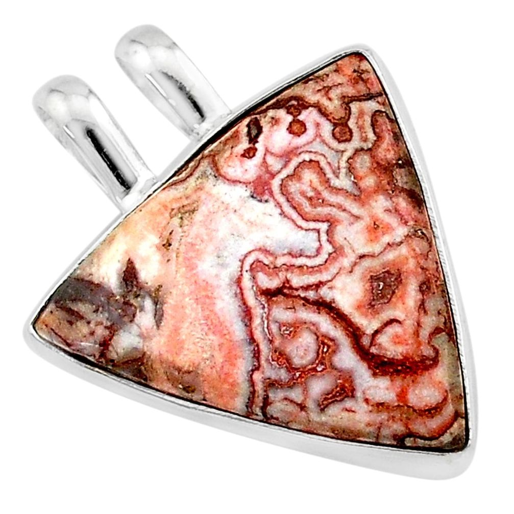 12.62cts natural pink rosetta stone jasper 925 sterling silver pendant t22780