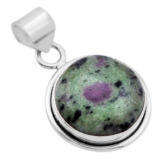 13.87cts natural pink ruby zoisite 925 sterling silver pendant jewelry n51642