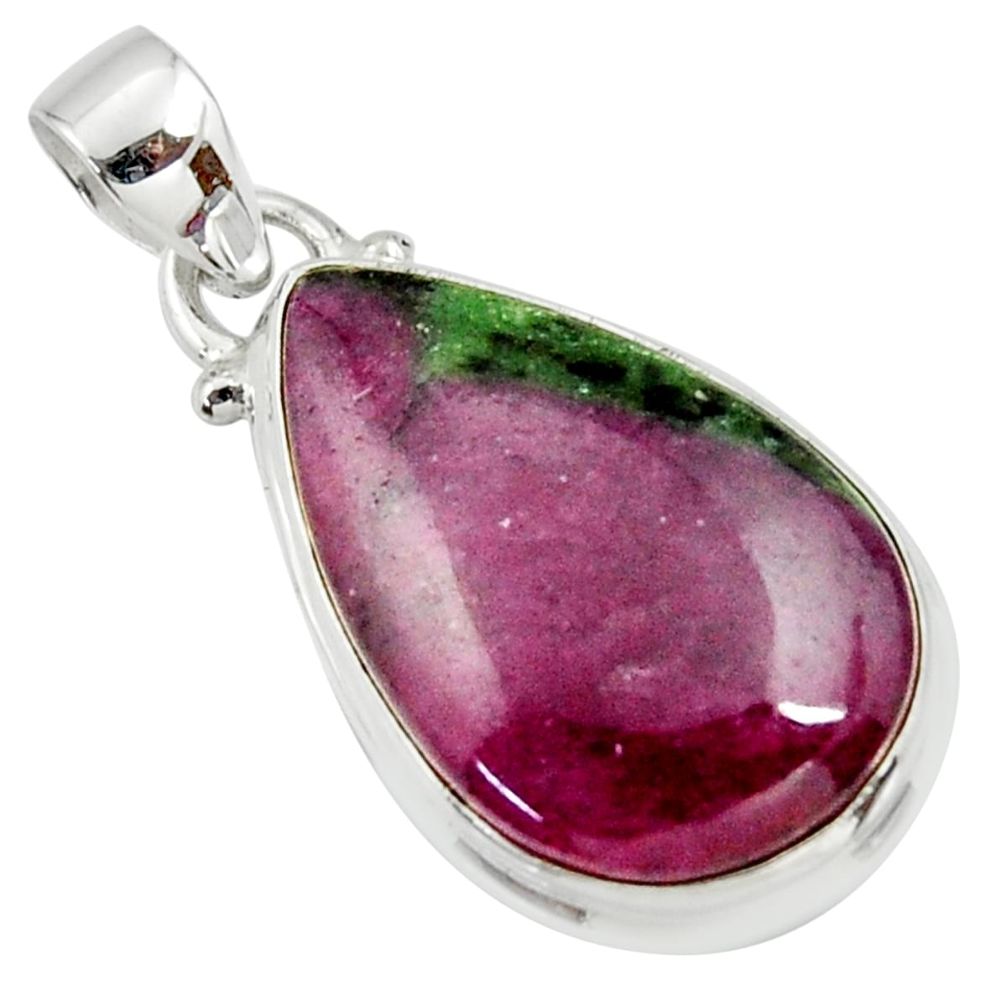 18.65cts natural pink ruby zoisite 925 sterling silver pendant jewelry r36281