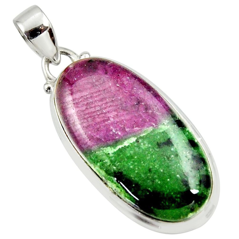 26.57cts natural pink ruby zoisite 925 sterling silver pendant jewelry r36285