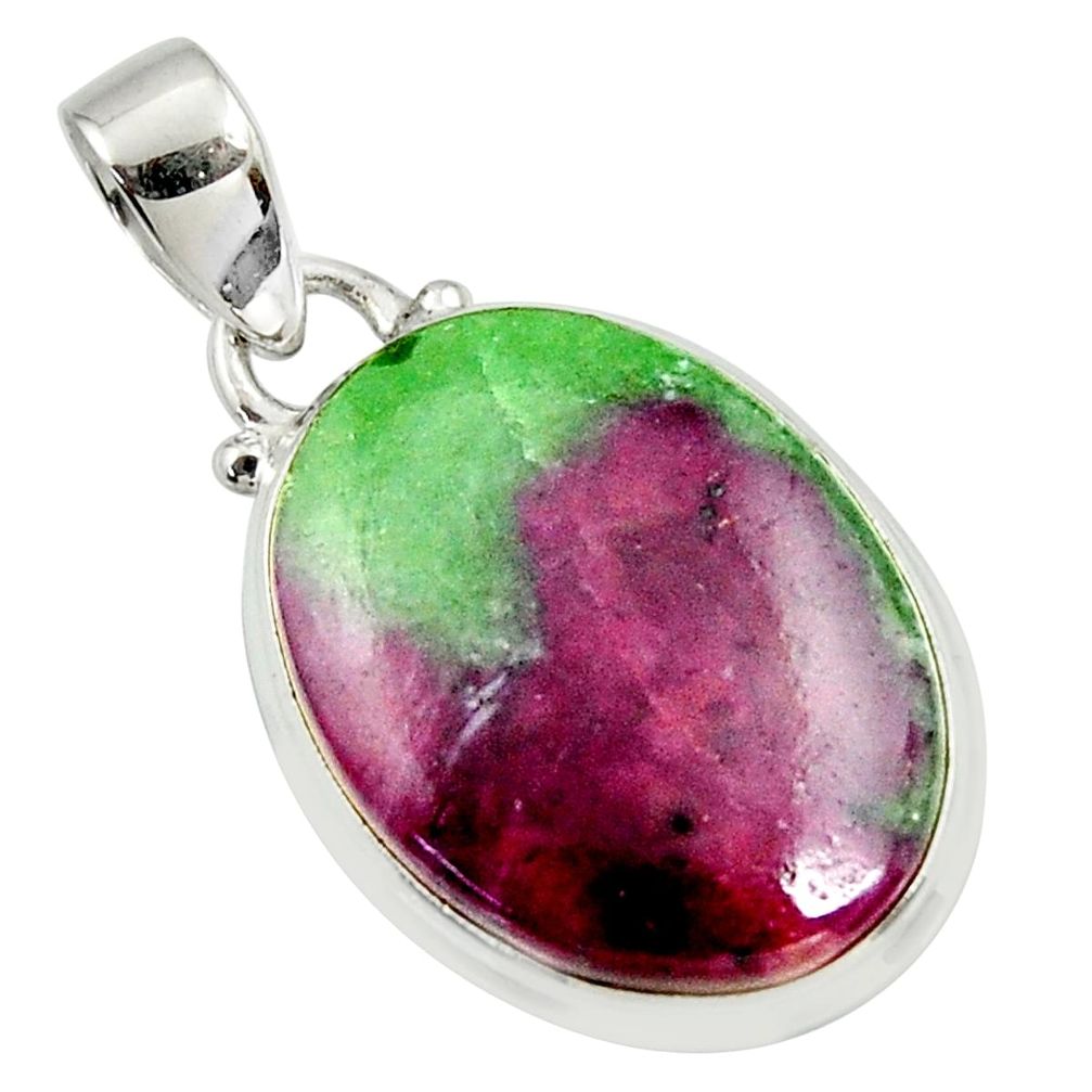 19.65cts natural pink ruby zoisite 925 sterling silver pendant jewelry r36286