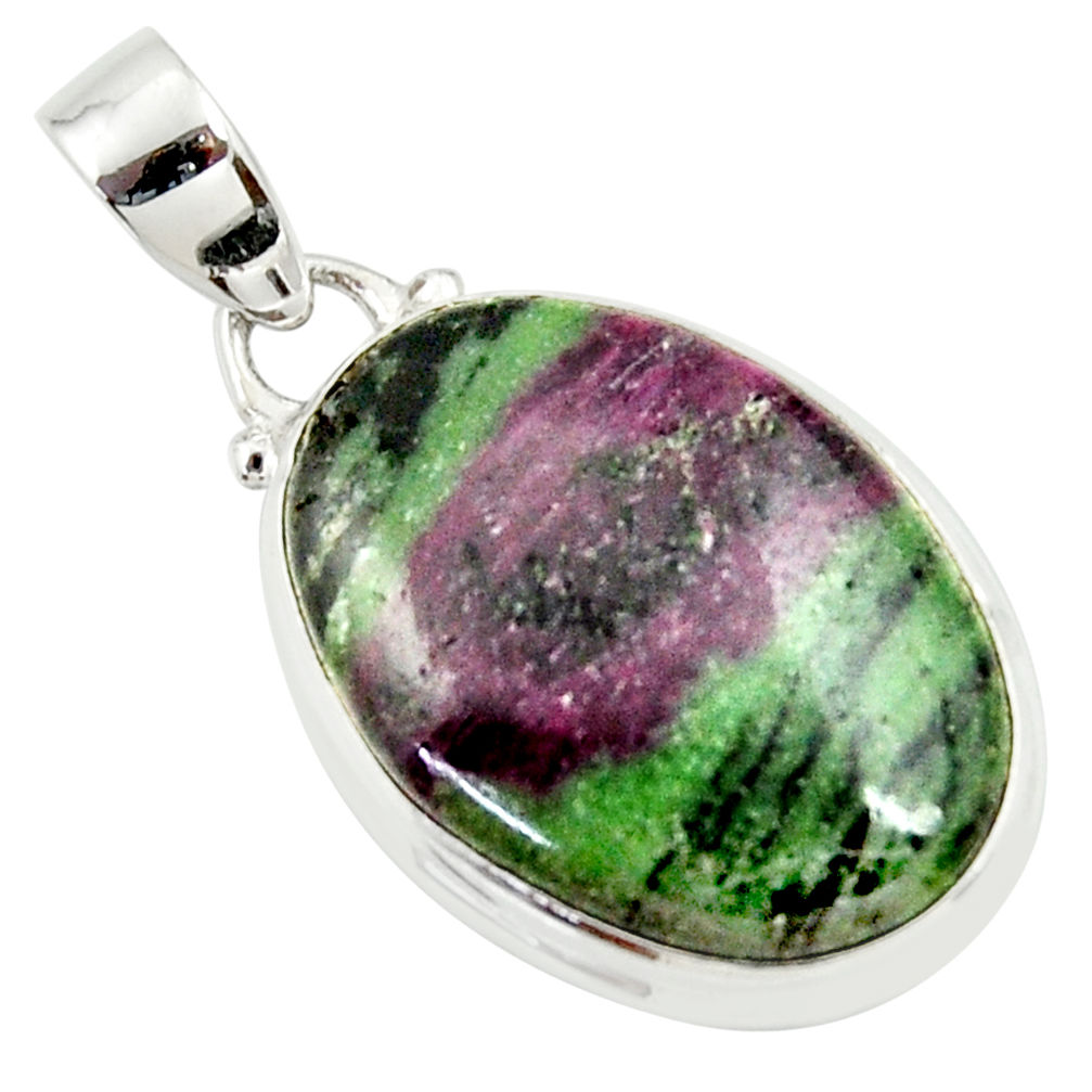 20.67cts natural pink ruby zoisite 925 sterling silver pendant jewelry r36291