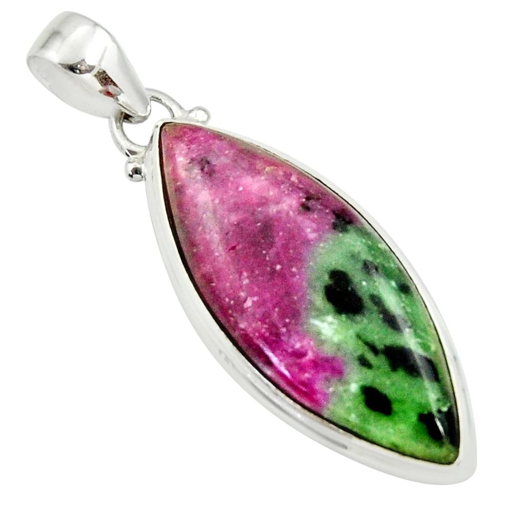 22.59cts natural pink ruby zoisite 925 sterling silver pendant jewelry r36294