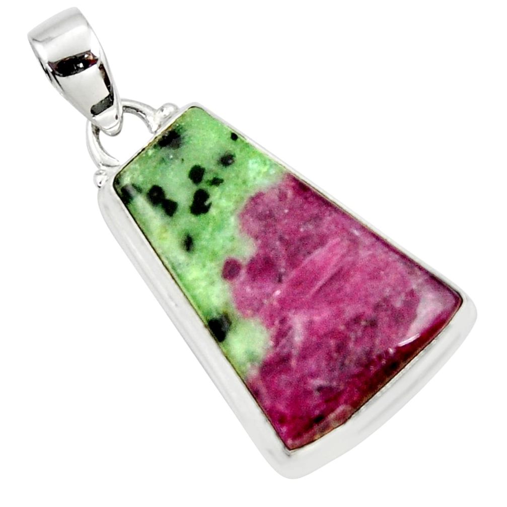 19.25cts natural pink ruby zoisite 925 sterling silver pendant jewelry r36300