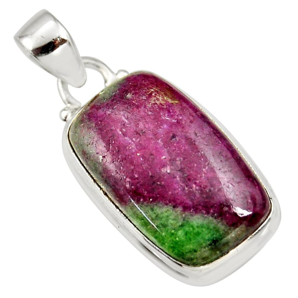 18.55cts natural pink ruby zoisite 925 sterling silver pendant jewelry r36301