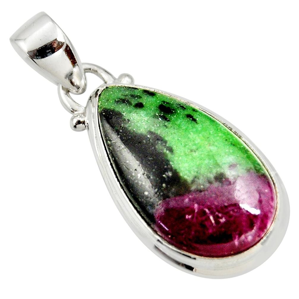 14.93cts natural pink ruby zoisite 925 sterling silver pendant jewelry r36305