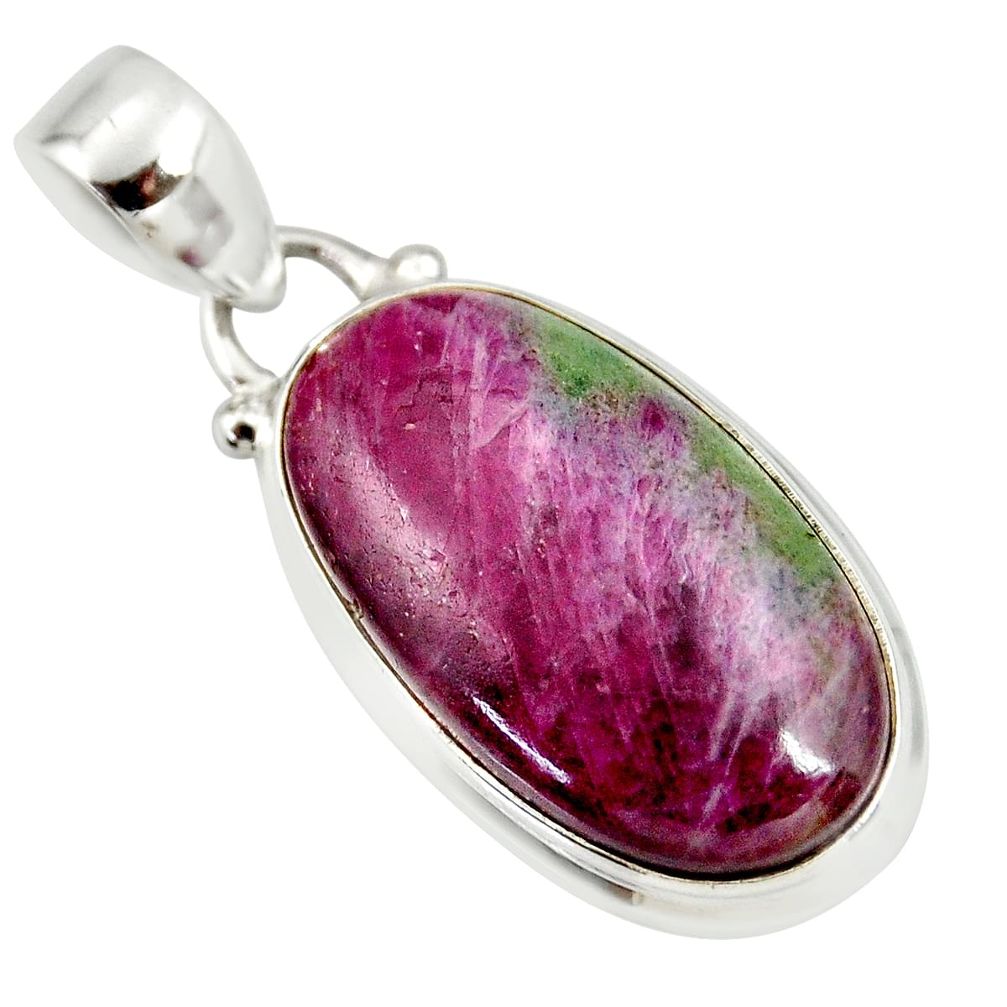 15.46cts natural pink ruby zoisite 925 sterling silver pendant jewelry r36307