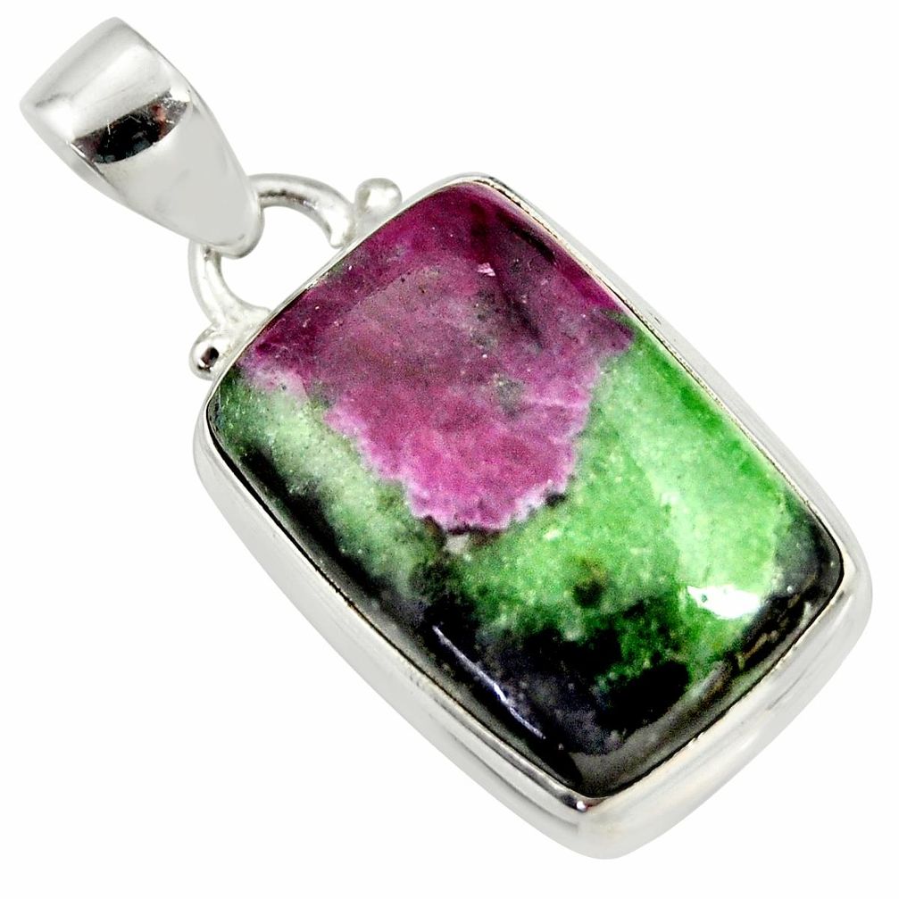 17.74cts natural pink ruby zoisite 925 sterling silver pendant jewelry r36309