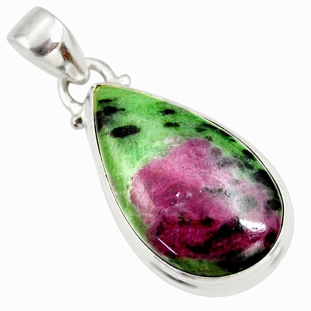 16.20cts natural pink ruby zoisite 925 sterling silver pendant jewelry r36316