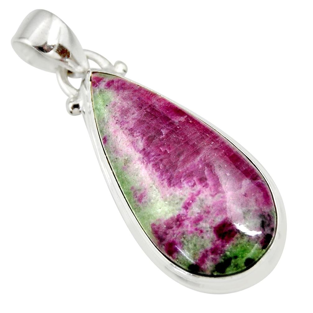 17.90cts natural pink ruby zoisite 925 sterling silver pendant jewelry r36317