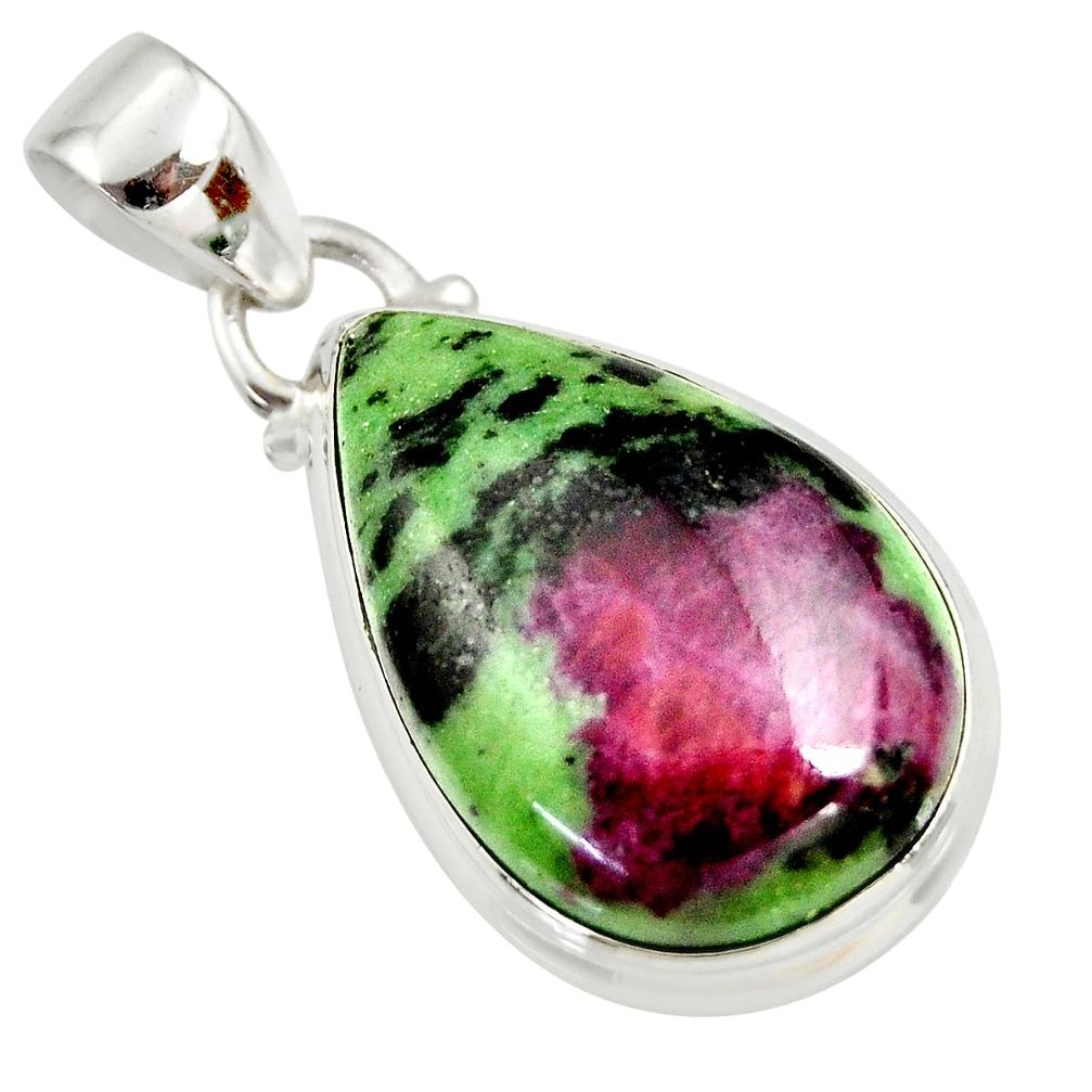 15.43cts natural pink ruby zoisite 925 sterling silver pendant jewelry r36319