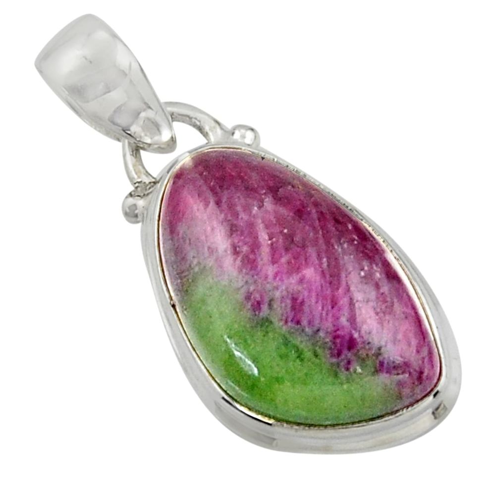 15.08cts natural pink ruby zoisite 925 sterling silver pendant jewelry r41869