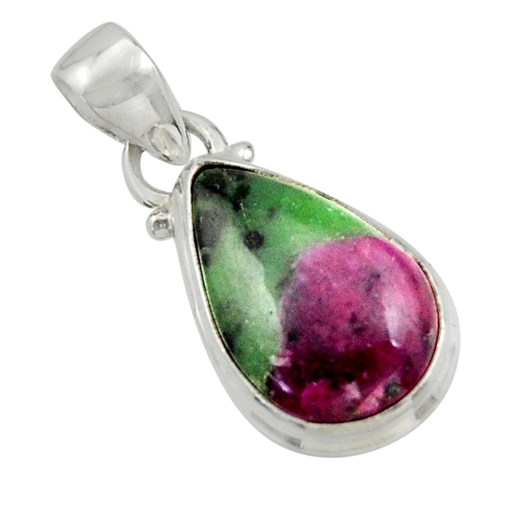 11.26cts natural pink ruby zoisite 925 sterling silver pendant jewelry r41871