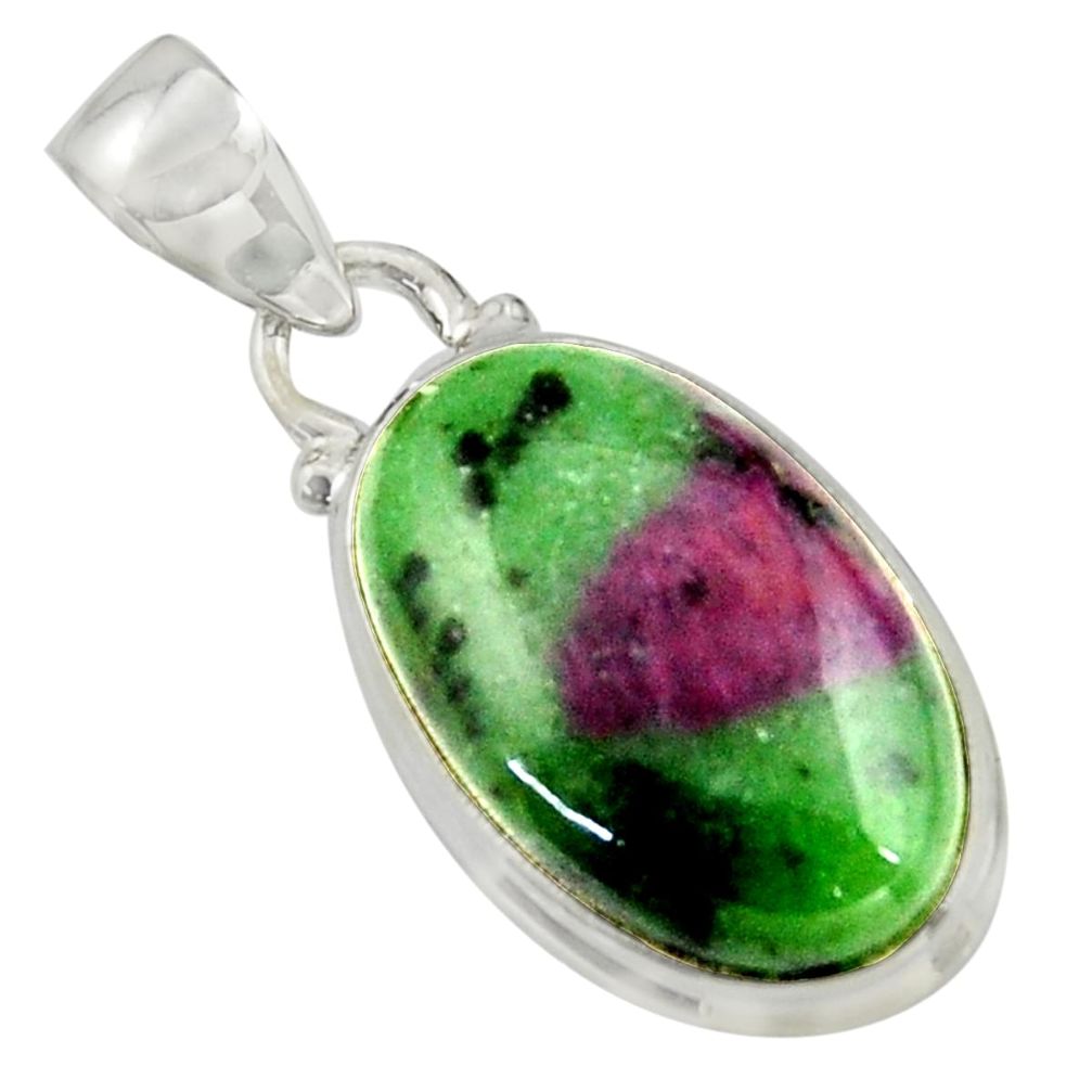 14.72cts natural pink ruby zoisite 925 sterling silver pendant jewelry r41873