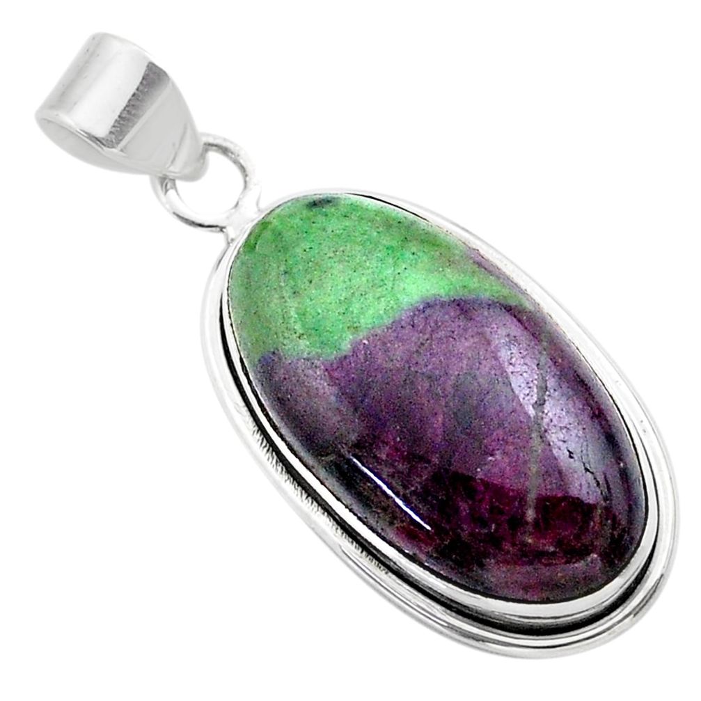 22.02cts natural pink ruby zoisite 925 sterling silver pendant jewelry t44742