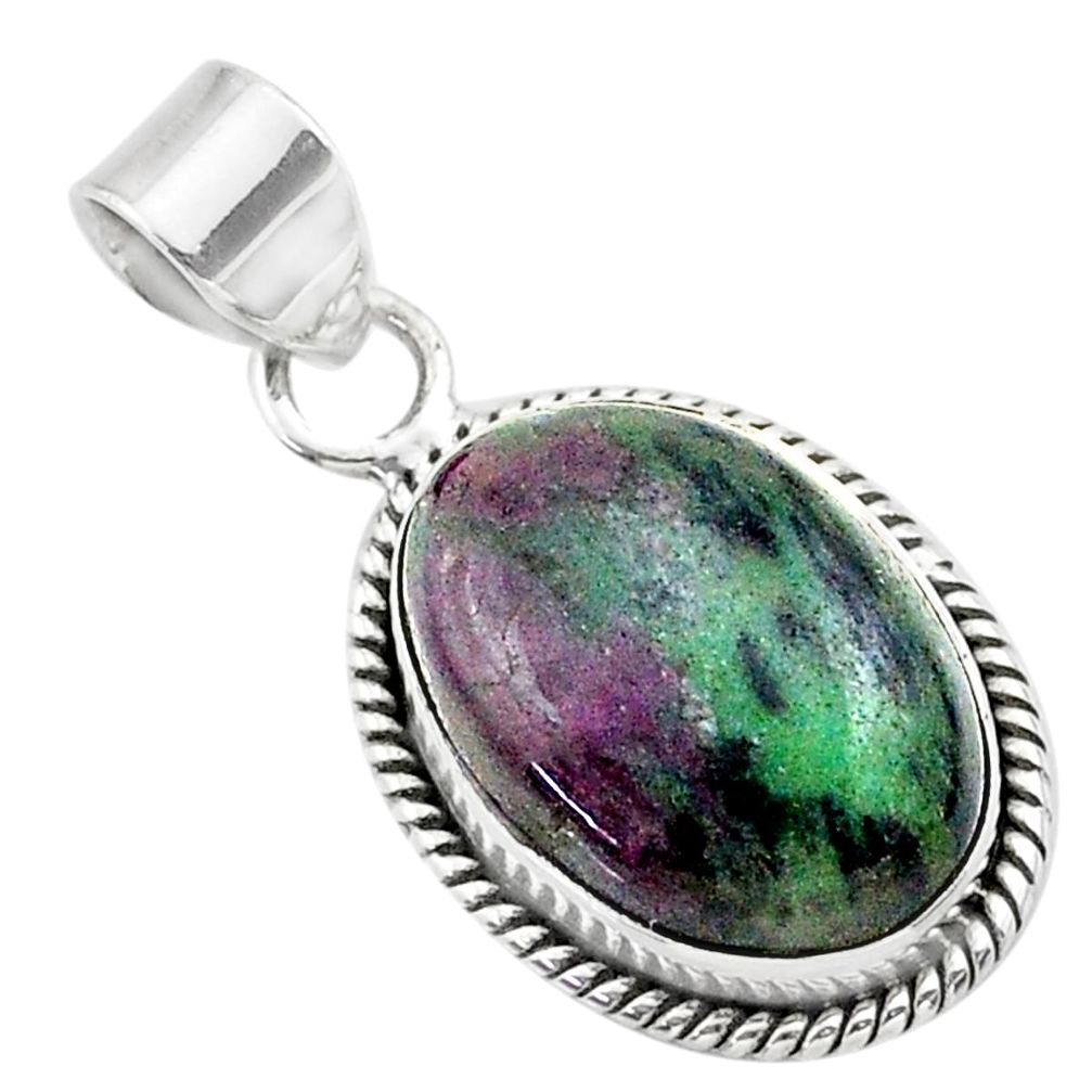 13.77cts natural pink ruby zoisite 925 sterling silver pendant jewelry t44761