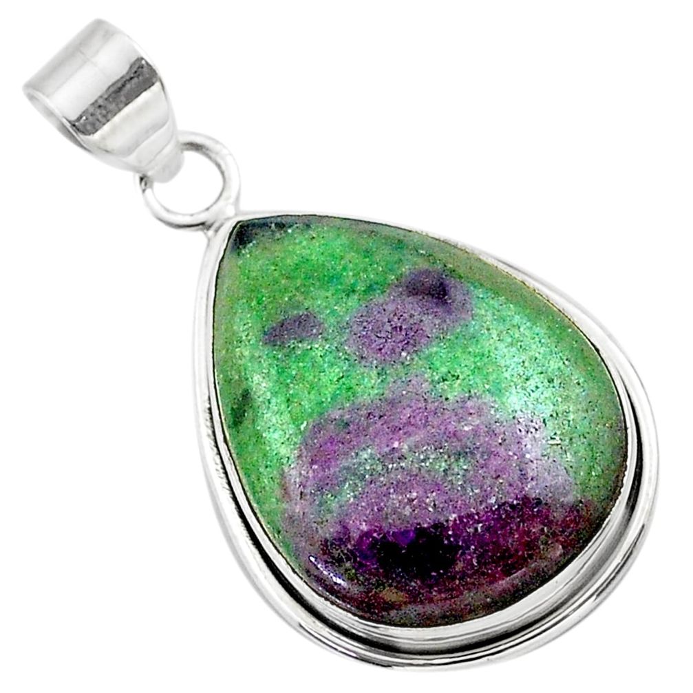 22.02cts natural pink ruby zoisite 925 sterling silver pendant jewelry t44793