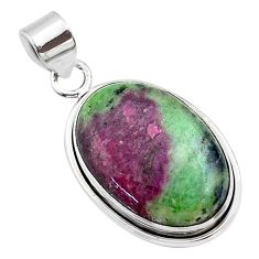 18.70cts natural pink ruby zoisite 925 sterling silver pendant jewelry t44801
